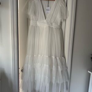 Showpo White JIRAYE MIDI DRESS